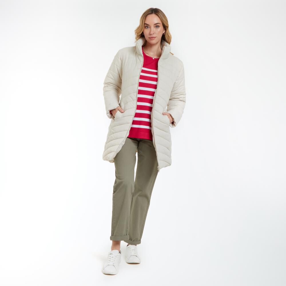 Parka Lisa Larga Cuello Alto Con Capucha Mujer Geeps image number 1.0