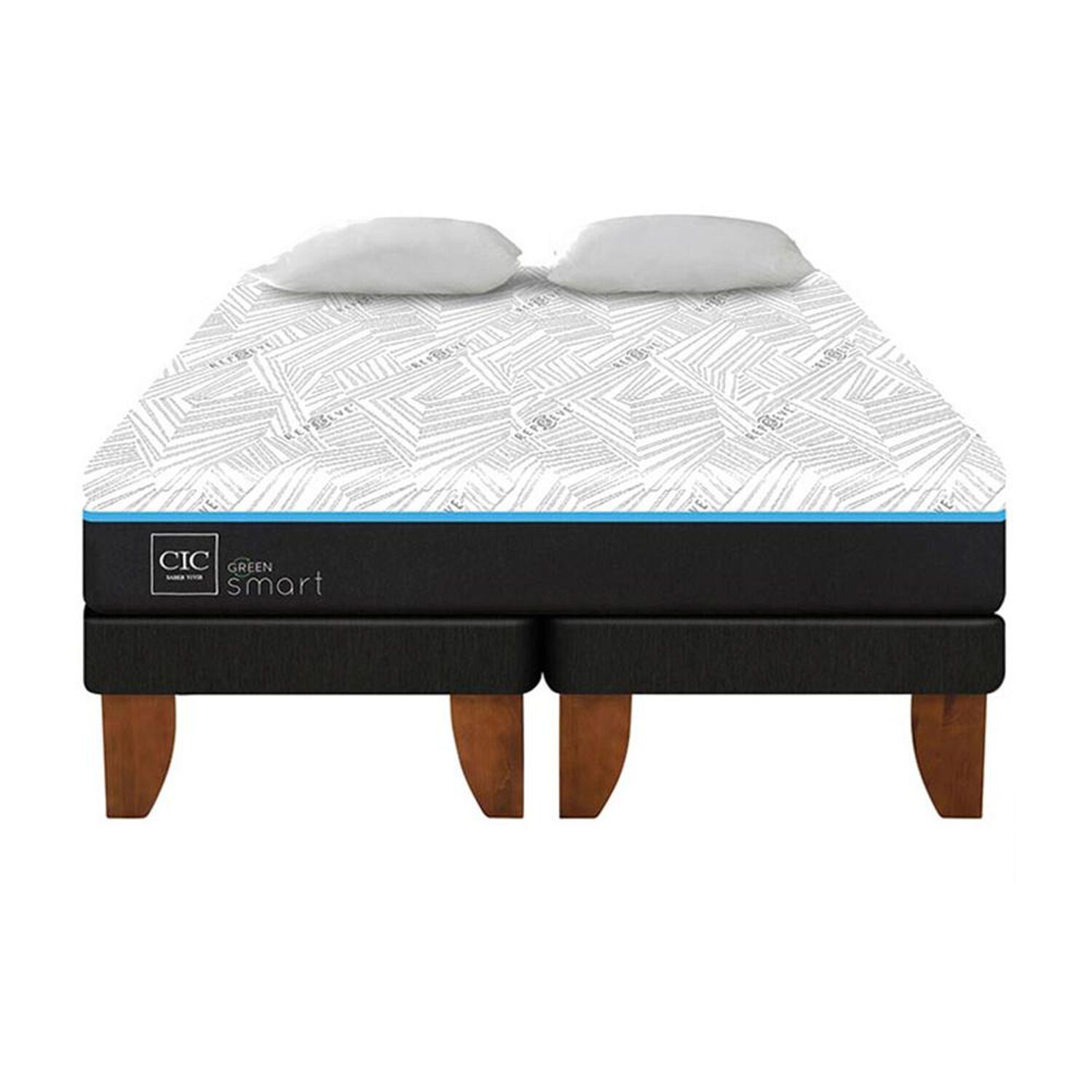 Cama Europea Cic Green Infinity / King / Base Dividida + Almohada image number 0.0