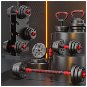 Set Mancuernas Barra Ajustables 20 Kg 3 En 1