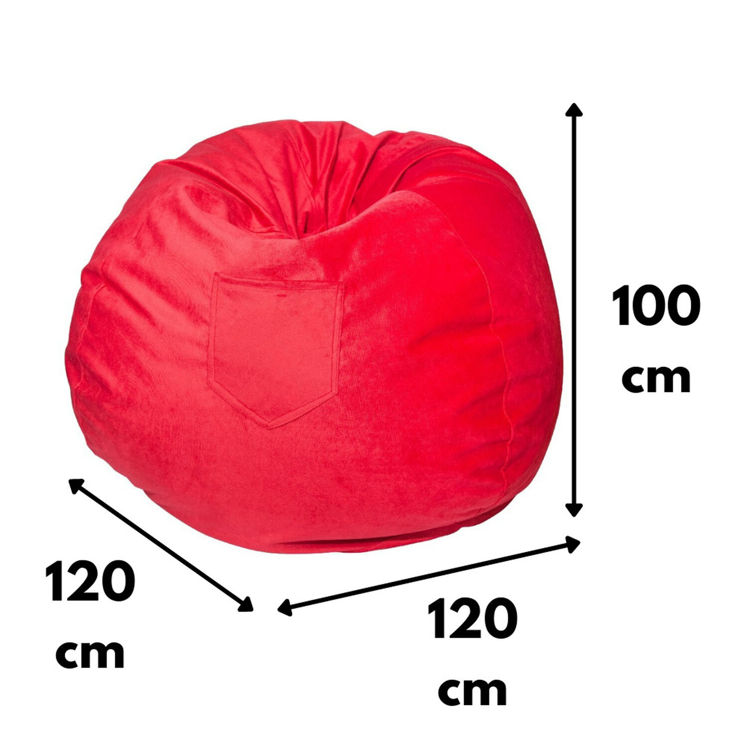Pouf Pera Rosada Felpa 100x120x120 Cm M&aacute;xima Design image number 1.0