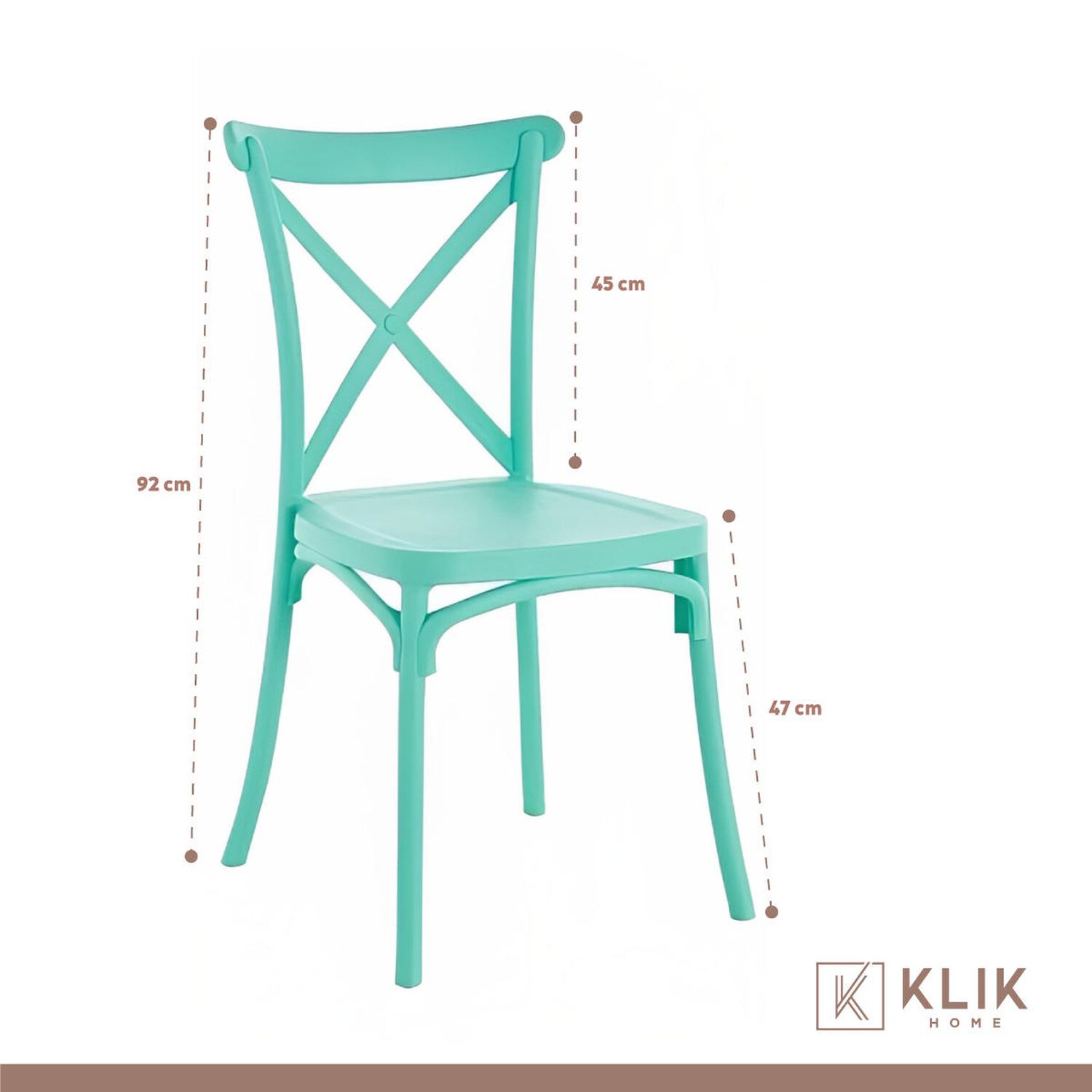 Comedor Eames 80cm Redonda Blanca + 4 Sillas Crossback Danubio Menta image number 5.0