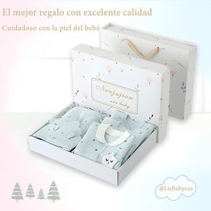 Pack Ajuar Beb&eacute; Ropa Algod&oacute;n 24 Piezas Celeste Lubabycas
