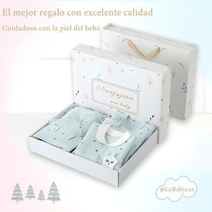 Pack Ajuar Beb&eacute; Ropa Algod&oacute;n 24 Piezas Celeste Lubabycas