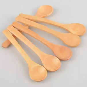 Set 6 Cucharas De Bambú Reutilizables Para Salsas Dips