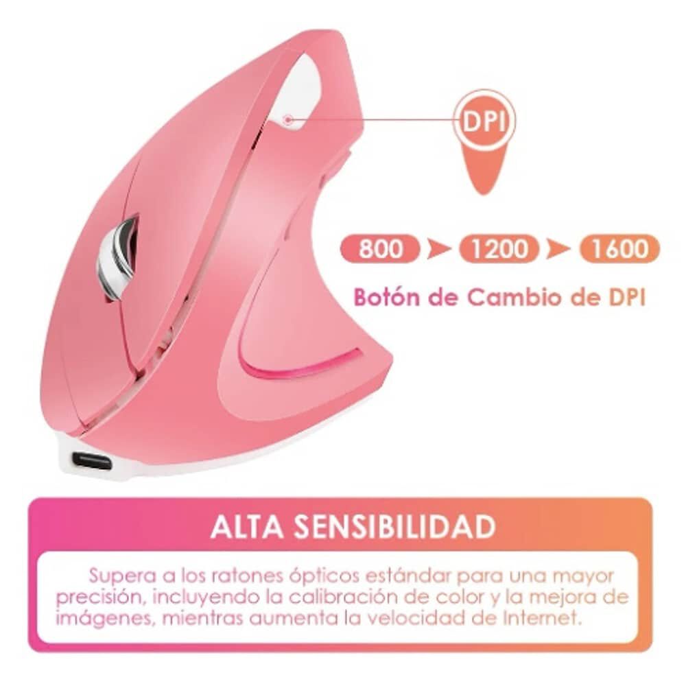 Mouse Vertical Inal&aacute;mbrico Ergon&oacute;mico Carga Usb image number 2.0