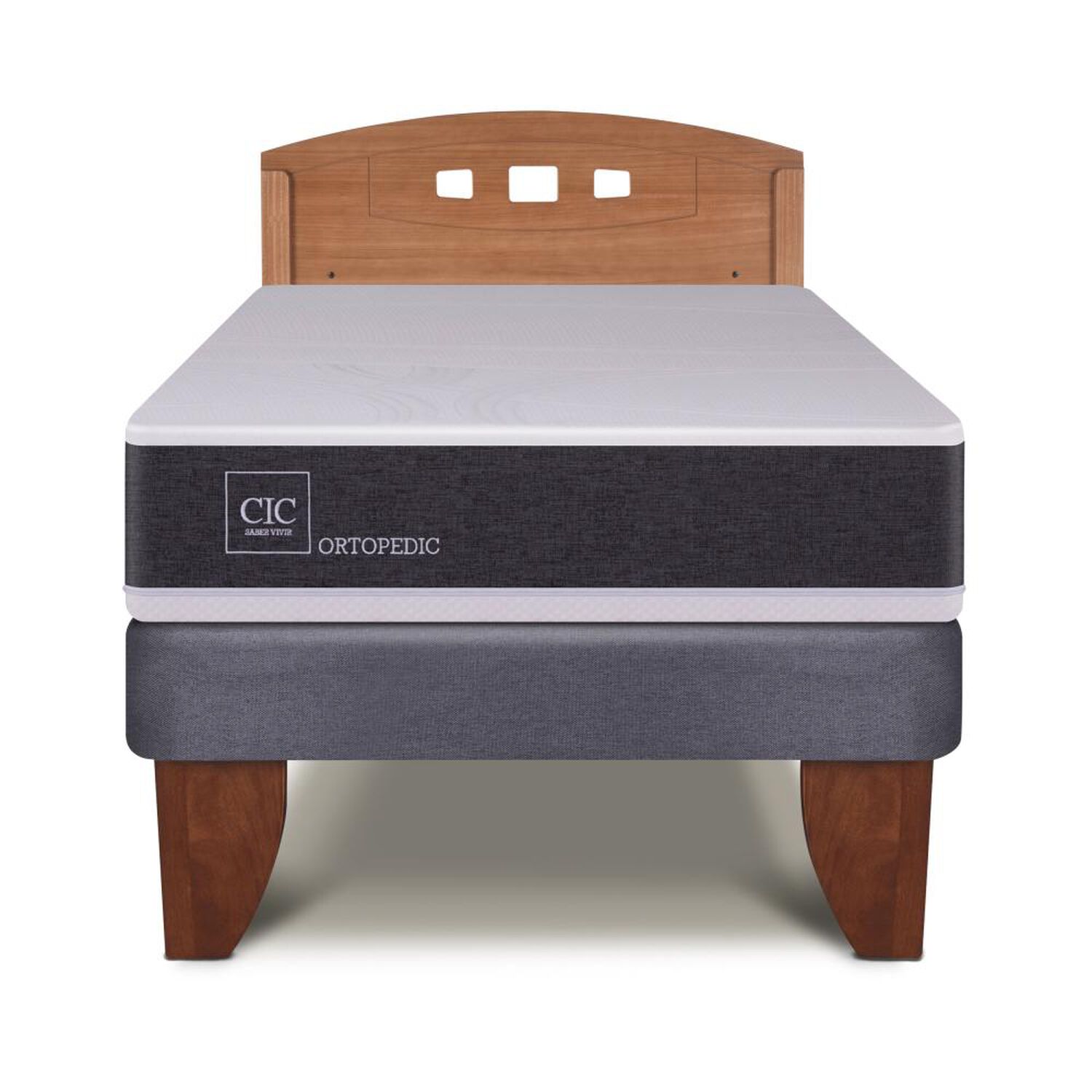 Cama Europea Cic New Ortopedic / 1.5 Plazas / Base Normal + Respaldo image number 0.0
