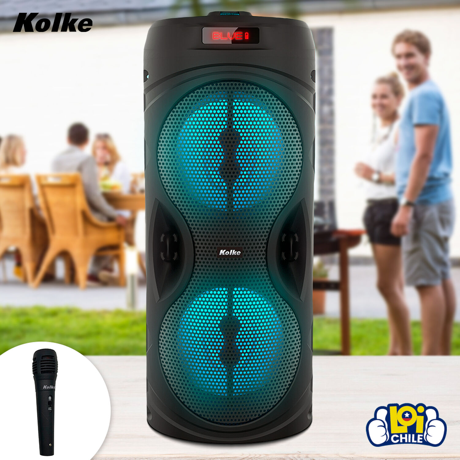 Parlante Inal&aacute;mbrico Kolke Ilux Bluetooth 80w Rgb Micr&oacute;fono image number 5.0
