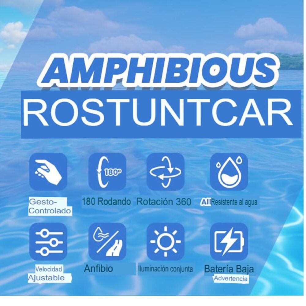 Auto Coche A Control Remoto Anfibio Y Tierra Todoterreno Led image number 7.0