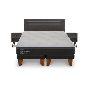 Cama Europea Cic Hybrid Plus / 2 Plazas / Base Dividida + Set De Maderas