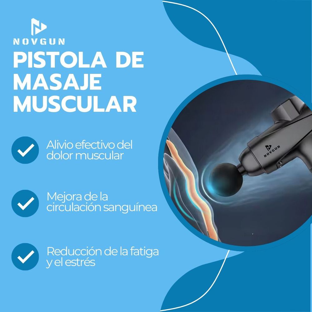 Pistola De Masajes Descontracturante Gun Kine + 12 Cabezales image number 2.0