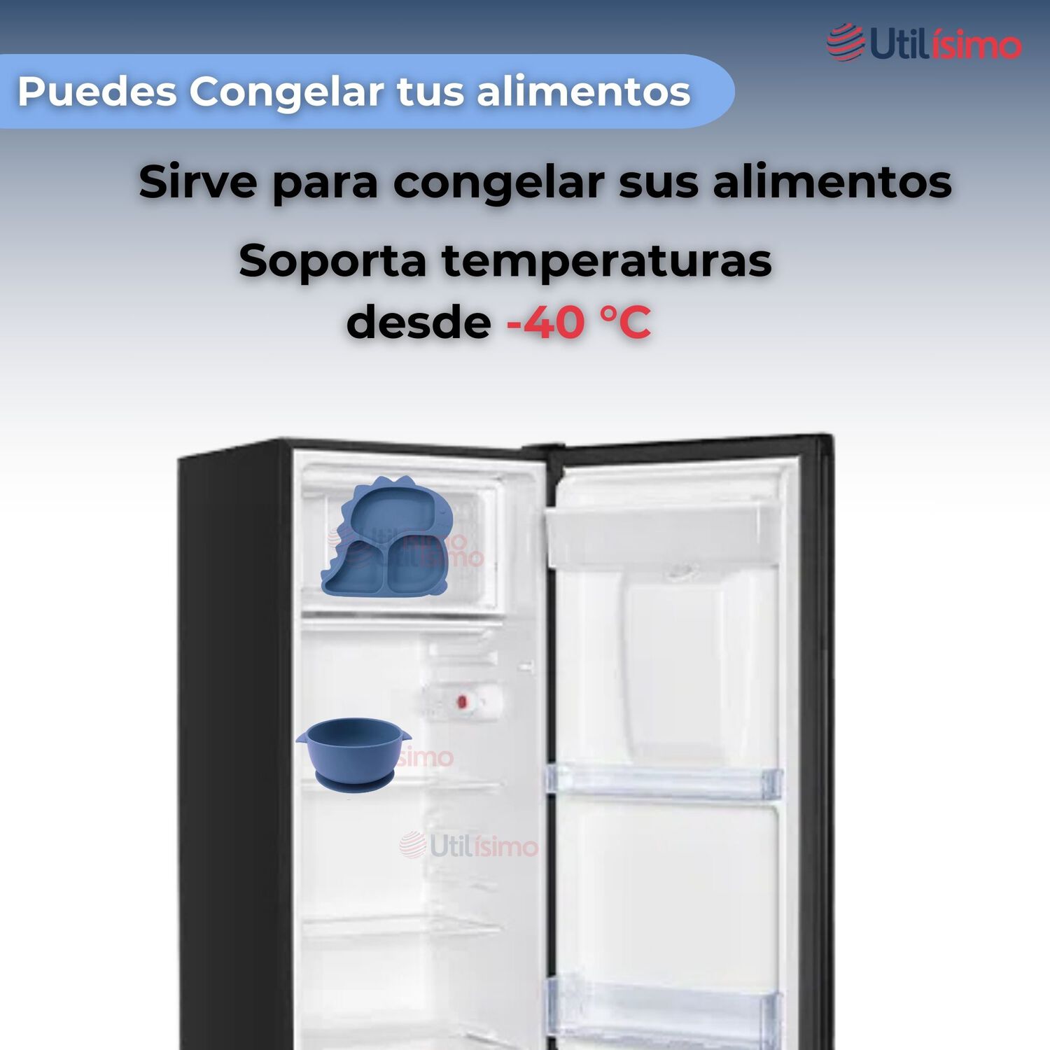Set De Alimentaci&oacute;n Beb&eacute; Silicona 5 Piezas Dinosaurio Libre Bpa Color Azul image number 8.0