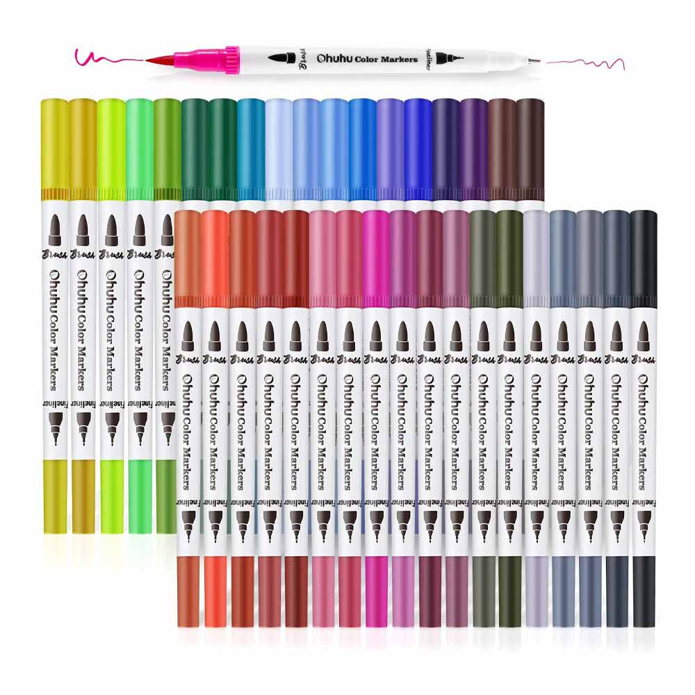 Ohuhu 36 Marcadores Doble Punta Acuarelables image number 1.0