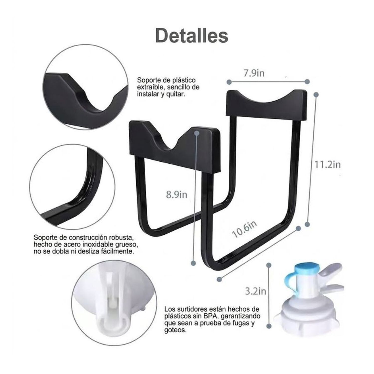 Soporte Para Bidon De Agua Dispensador Rack Metalico image number 2.0