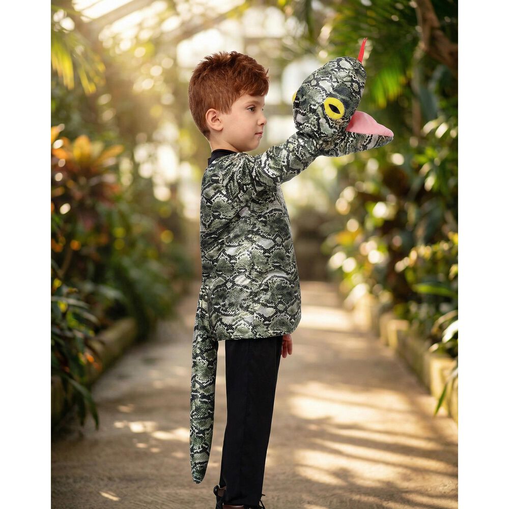 Disfraz Anaconda Infantil Tipo Capa Con Cabeza De Serpiente, Para Fiestas Y Cosplay image number 3.0