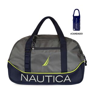 Bolso De Viaje Nautica Mannar S Gris + Candado