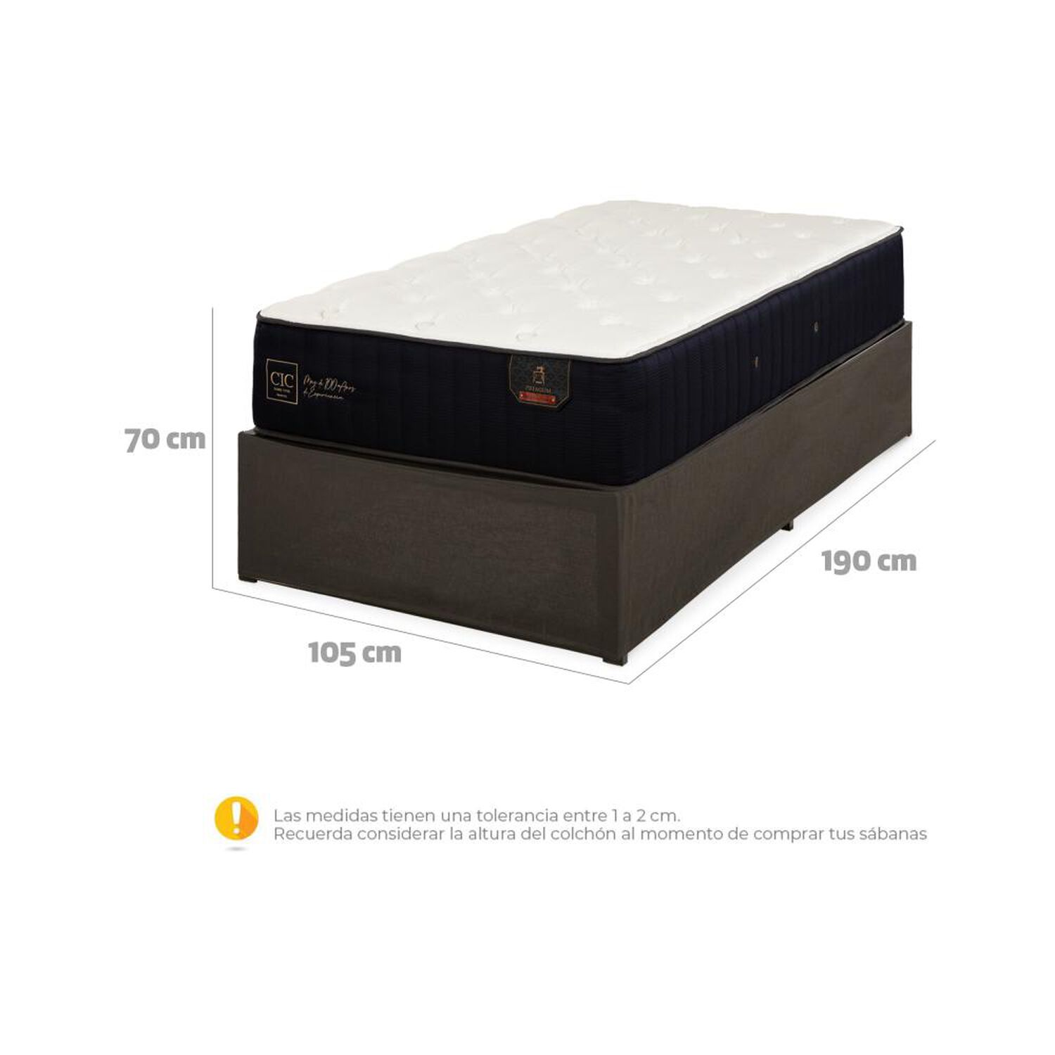 Cama Met&aacute;lica Cic Iron Smart Premium / 1.5 Plazas / Base Normal image number 5.0