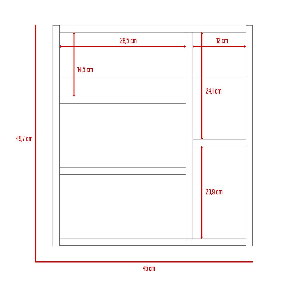 Mueble Botiquin De Baño Con Espejo 49,7x45x12,5 Cm Blanco image number 8.0