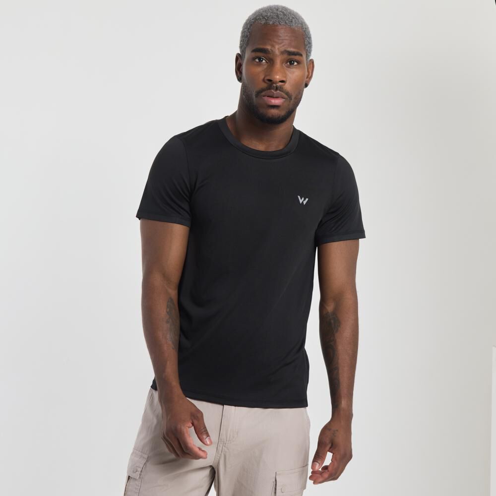 Polera Deportiva Lisa Slim Manga Corta Cuello Redondo Hombre Wetland image number 0.0