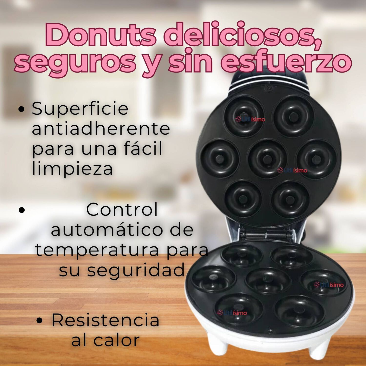 M&aacute;quina Mini Donas Antiadherente Capacidad 7 Minidonas 1200w De Potencia image number 6.0