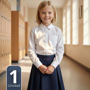 Camisa Blusa Escolar Blanca Manga Larga Colegio Para Ni&ntilde;as Y Juvenil
