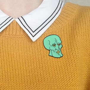 Pin Broche Divertido De Calamardo Guapo