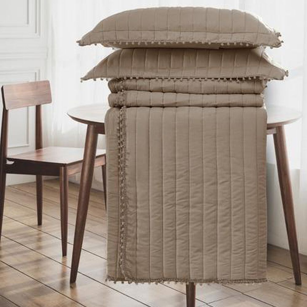 Quilt Andes Pom Pom Taupe 1.5 Plazas image number 1.0