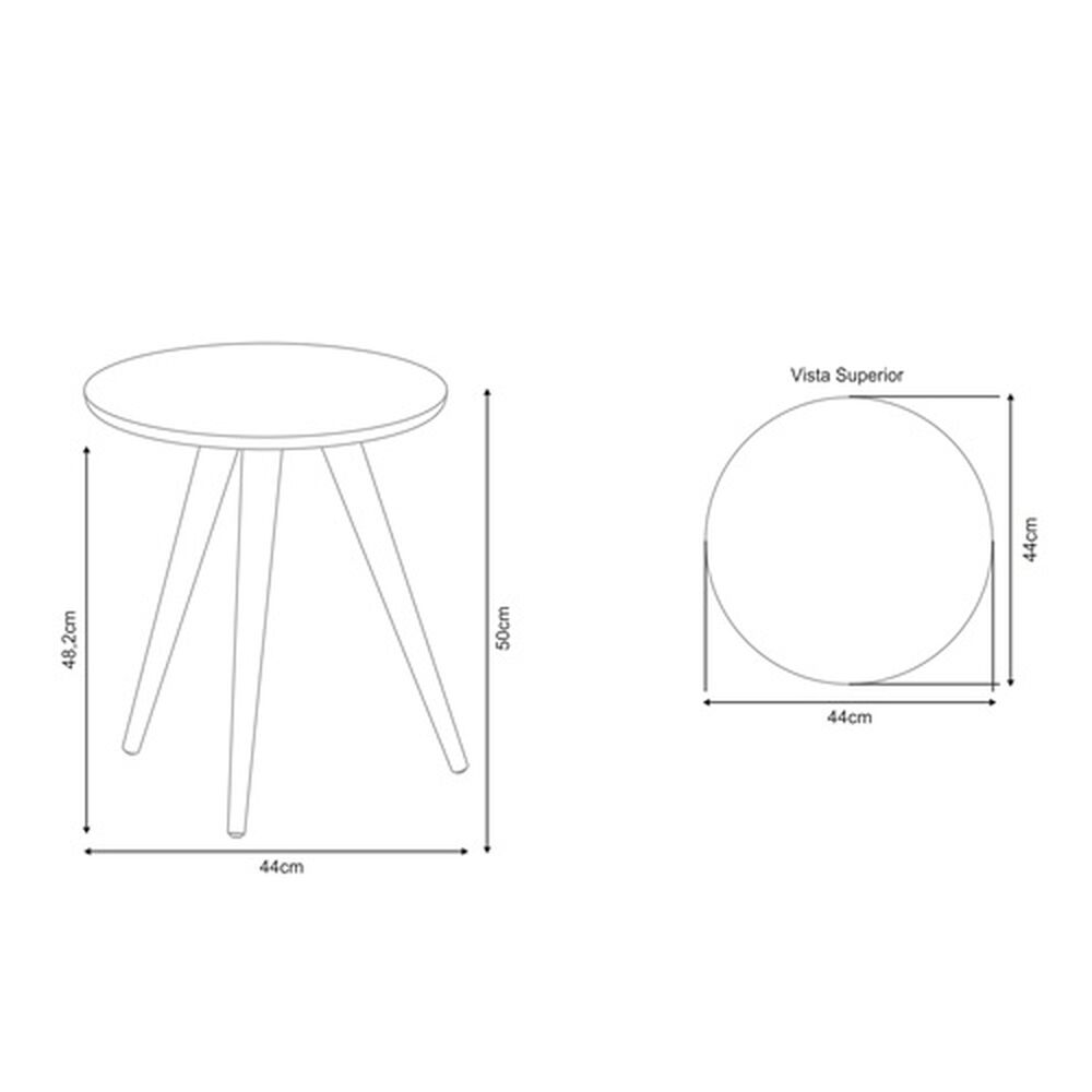 Mesa Lateral Alba Pretto 44x44x50 Cm image number 1.0