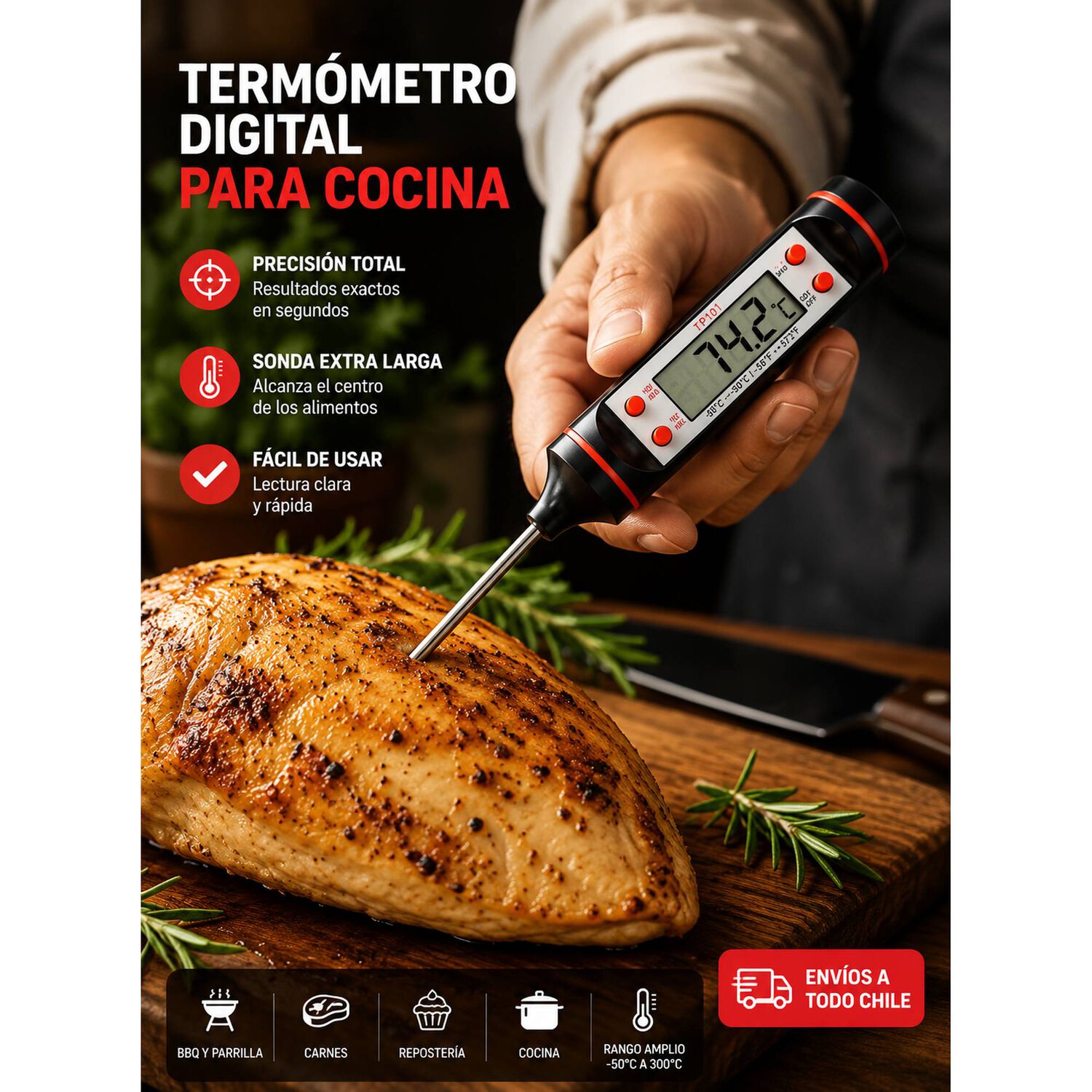 Termometro Cocina Digital Para Medir La Temperatura image number 5.0