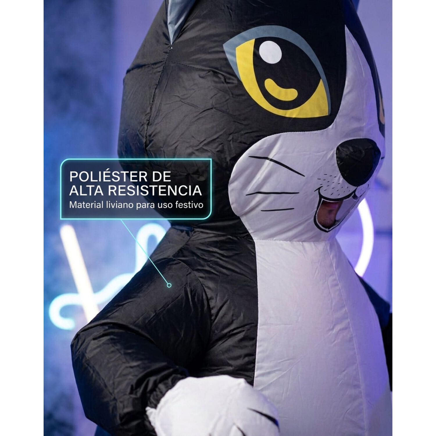 Disfraz Inflable De Gato Adulto Completo Halloween image number 9.0