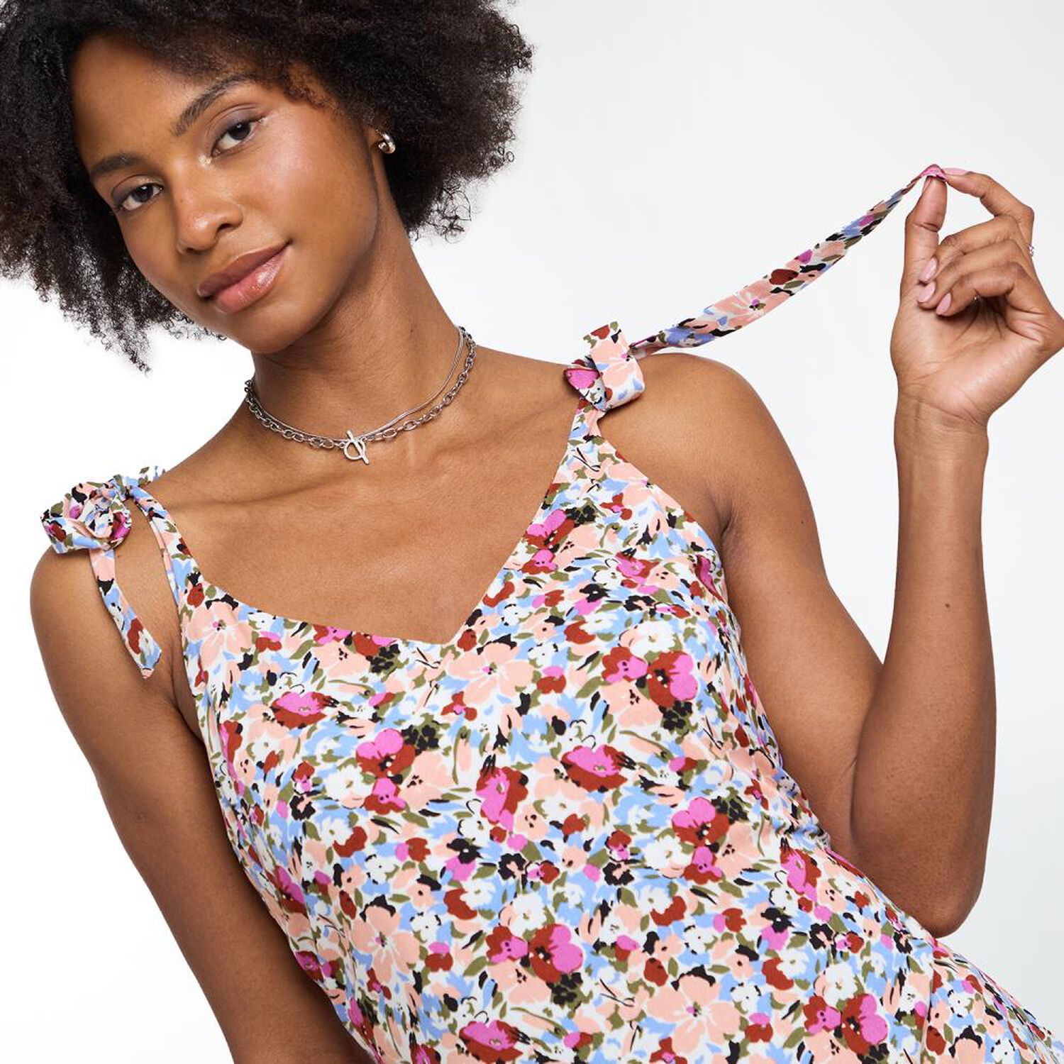 Vestido Midi Con Amarras Sin Mangas Cuello V Mujer Rolly Go image number 4.0