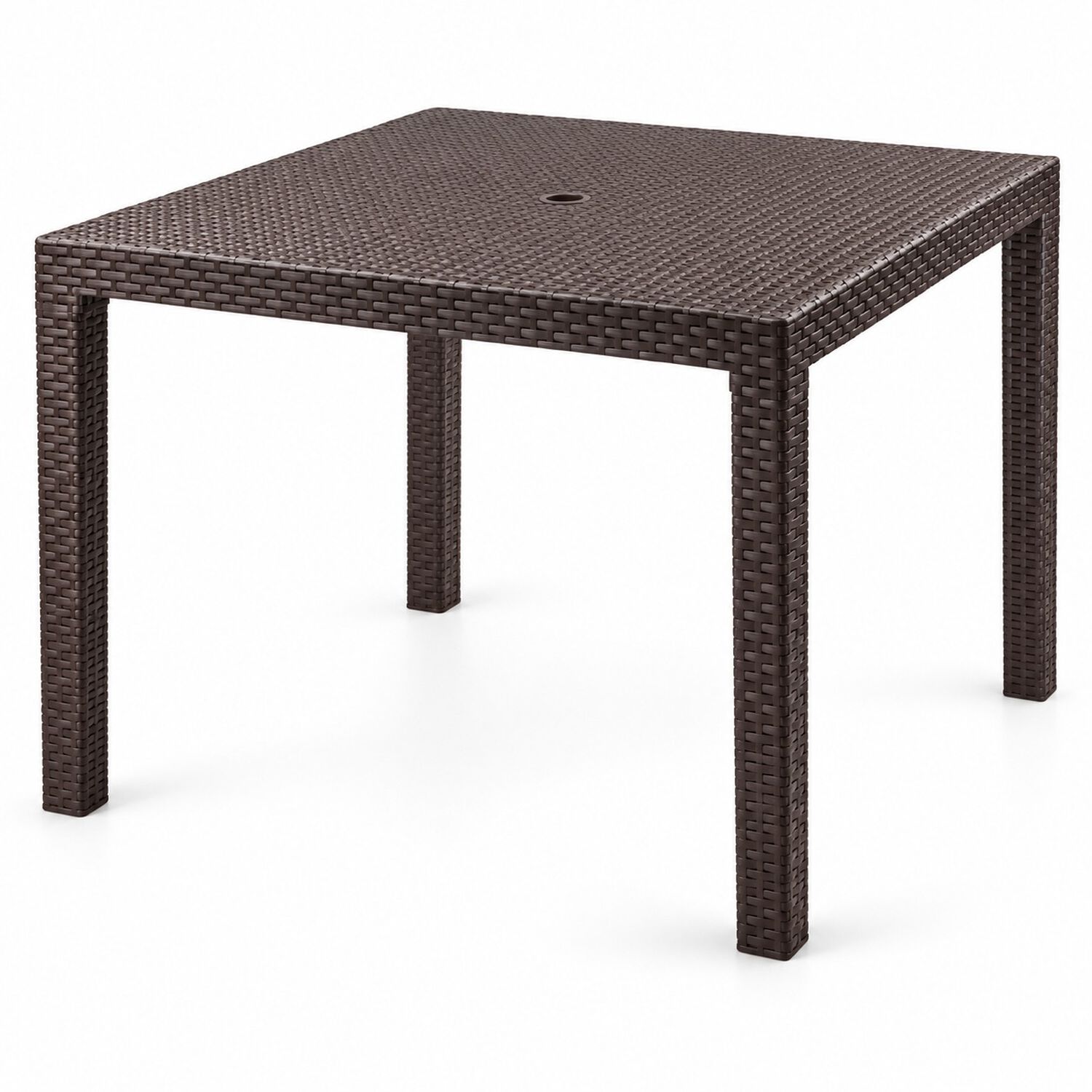 Mesa De Terraza Cuadrada Reyplast Tavarua Tipo Rat&aacute;n Con Agujero Para Sombrilla Marr&oacute;n Moro image number 3.0