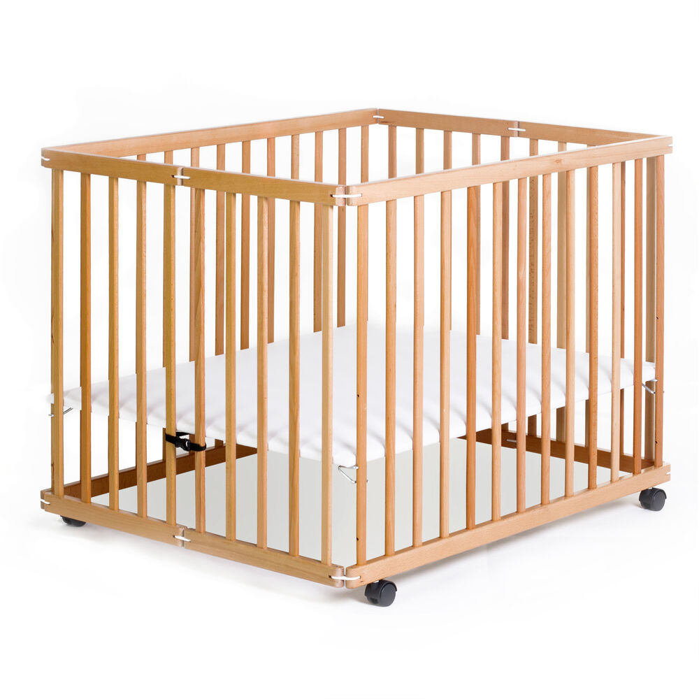Corral Cuna 2 En 1 Altura Ajustable En Madera Happy Dino image number 2.0