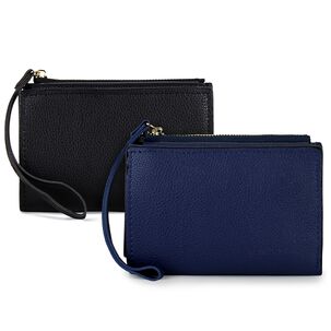 2 Billeteras De Mujer Adara Negra Y Azul Carven