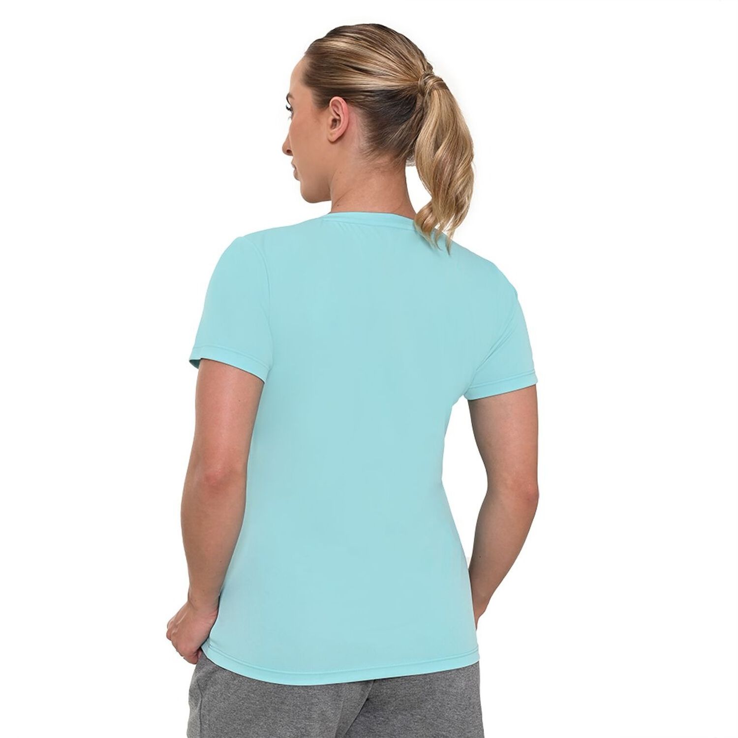 Polera Essential Manga Corta Celeste Mujer image number 1.0