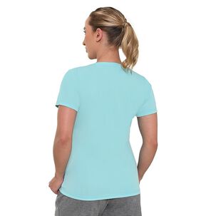 Polera Essential Manga Corta Celeste Mujer