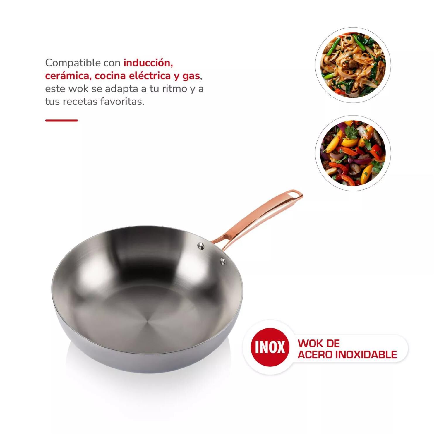 Sarten Wok Chef 30cm Aluminio Prensado Th-mwk30i Thomas image number 2.0