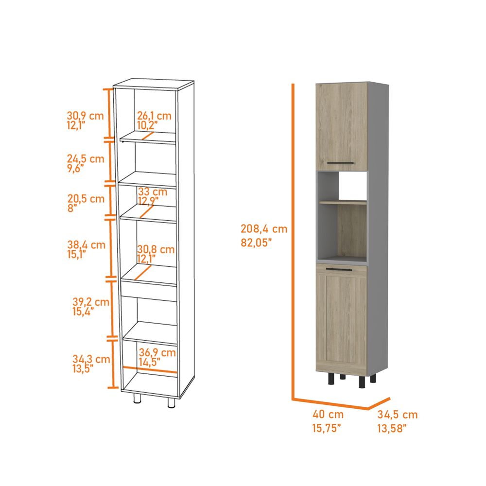 Mueble Despensa 2 Puertas Fm-004g Gris image number 5.0