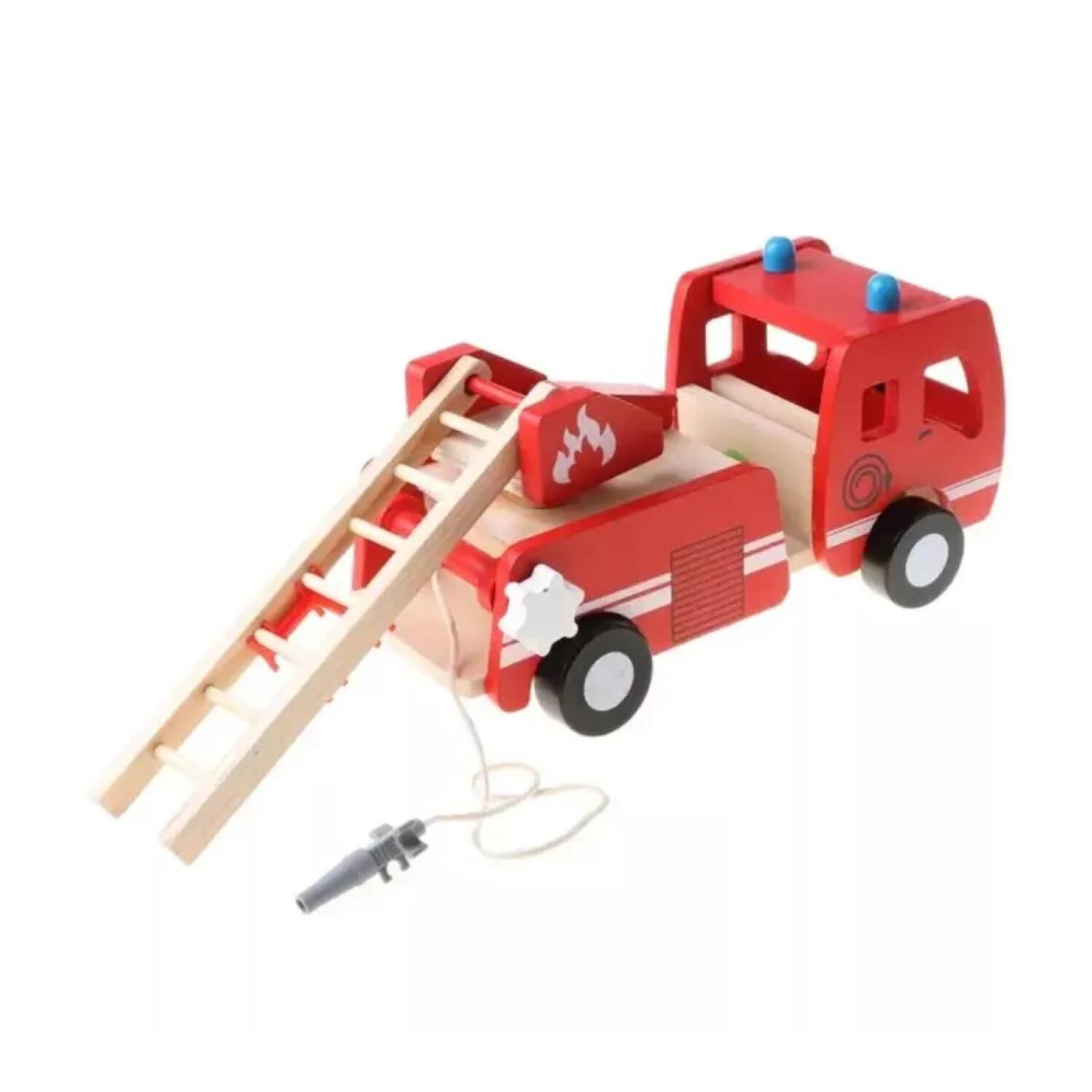 Juguete Camion De Bomberos De Madera Didactico Infantil image number 2.0