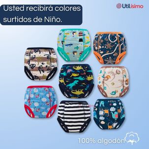 Pack 3 Calzón Calzoncillo Entrenamiento Algodón Absorbente Transpirable Cintura Elástica