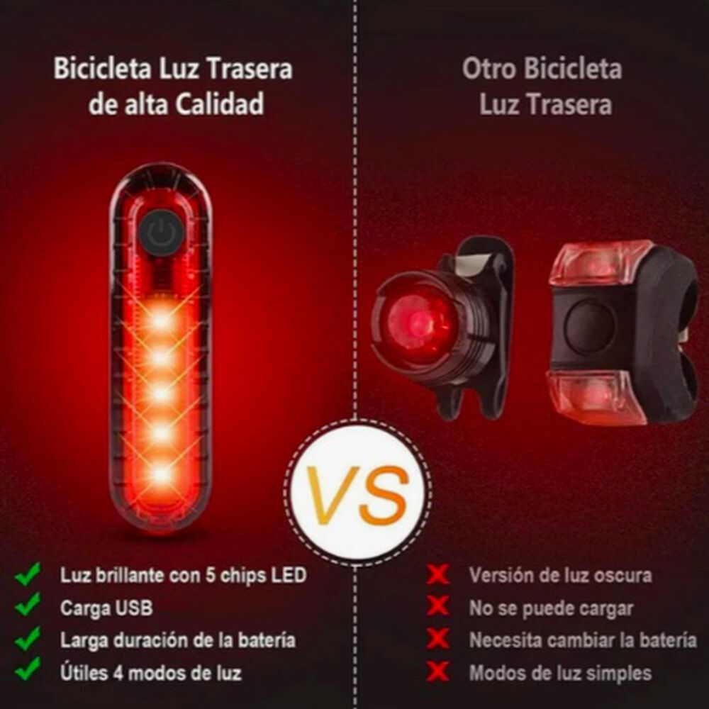 Luces Delanteras Y Traseras Para Lluvia Bicicleta image number 3.0