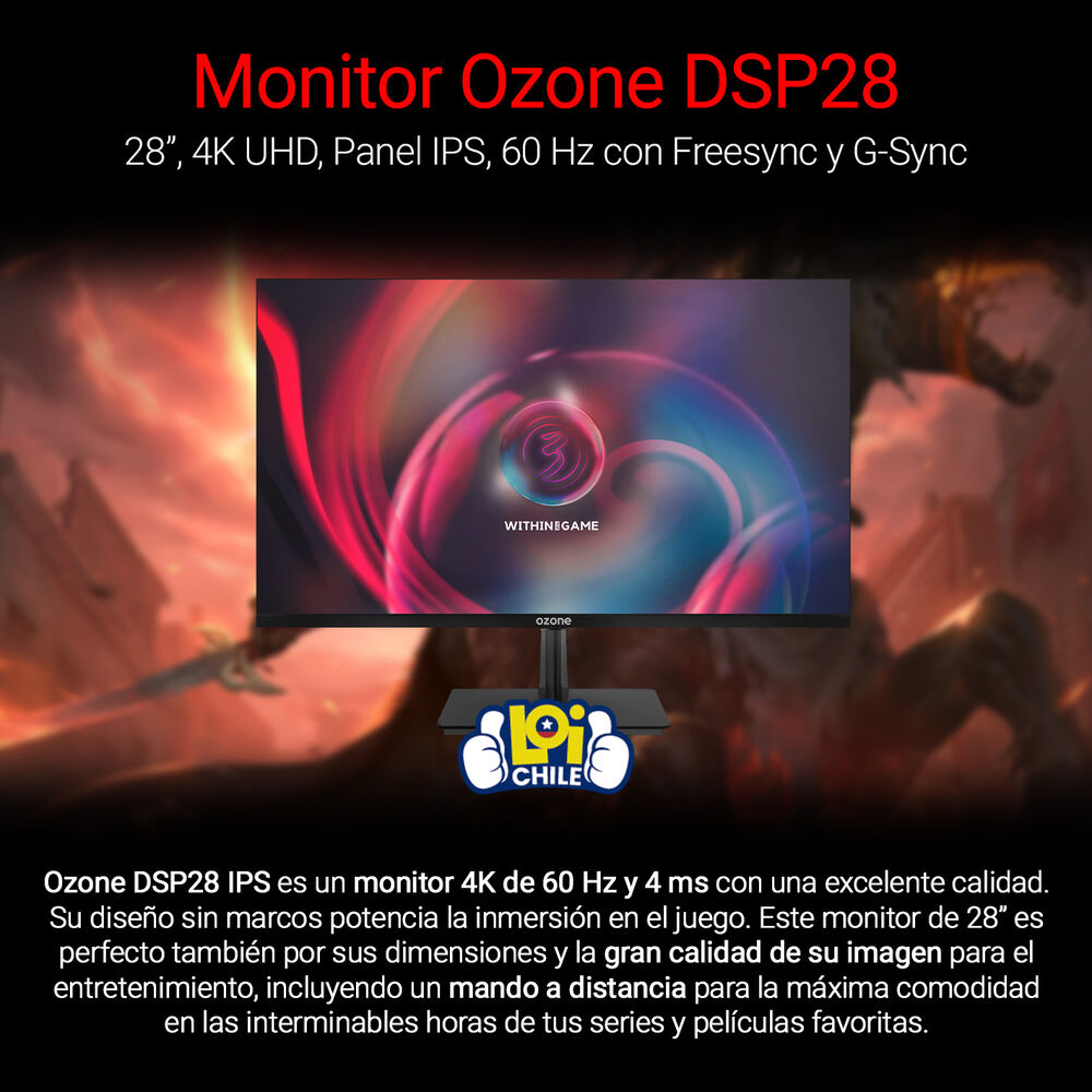 Monitor Gamer Ozone Dsp28 Ips 4k image number 1.0
