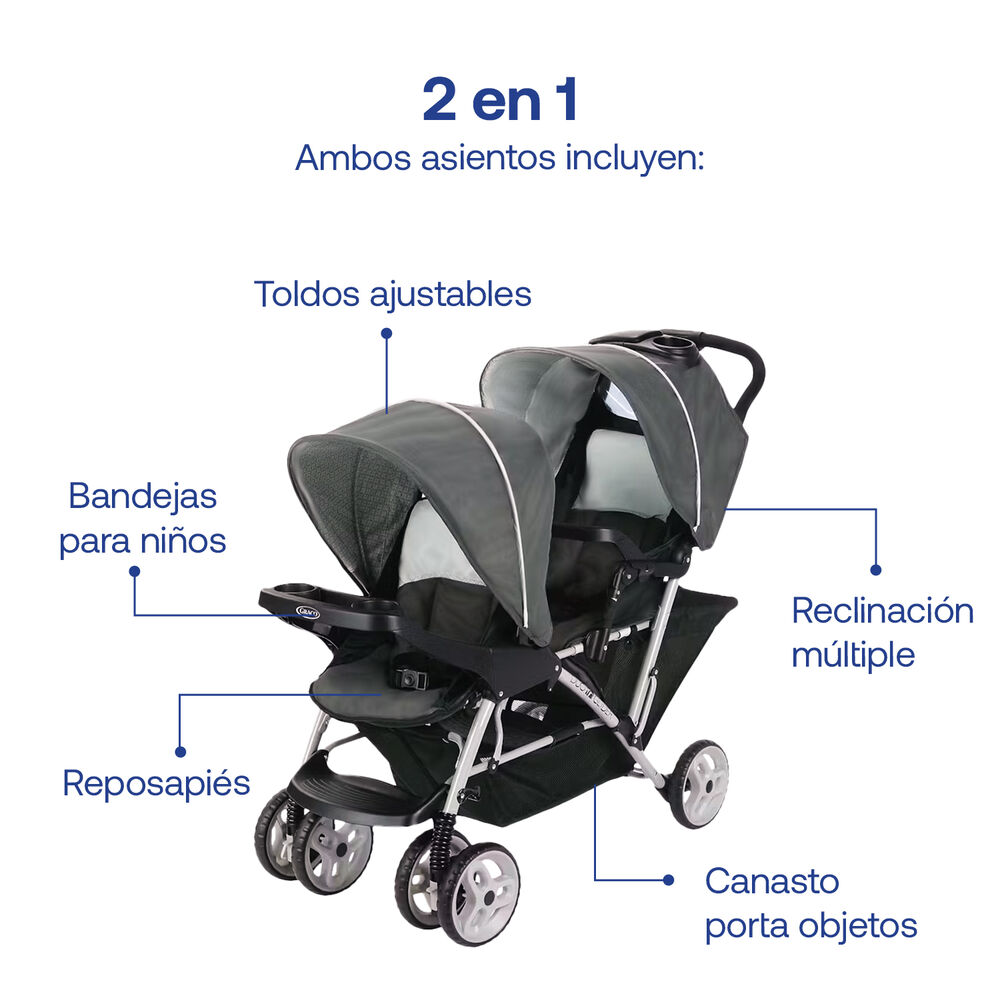 Coche Duoglider Click Connect Glacier Graco image number 5.0