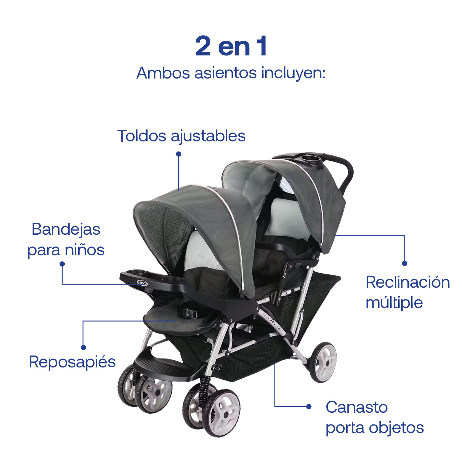 Coche Duoglider Click Connect Glacier Graco image number 5.0