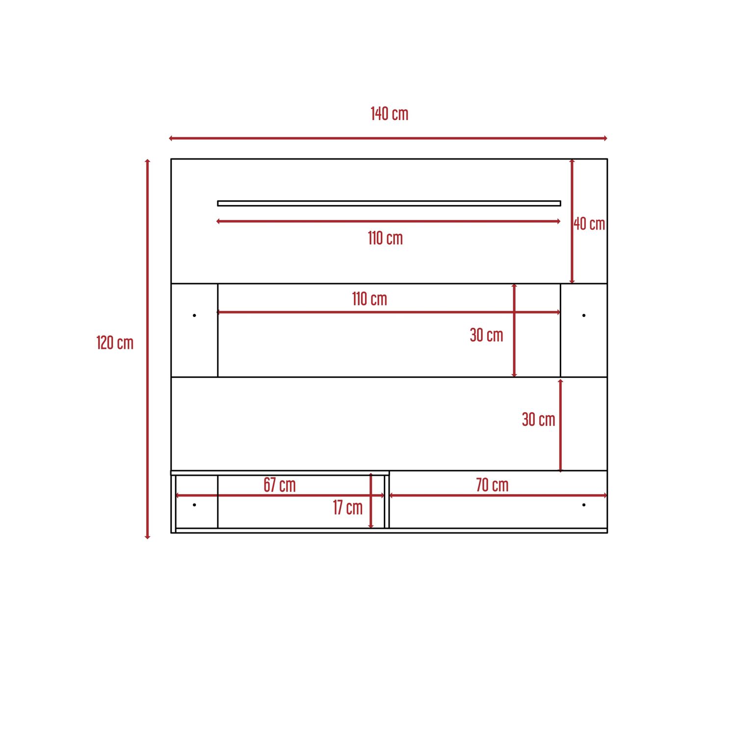Panel Tv 55" 120x150x31,5 Cm Fm-001o - Cafe Oscuro image number 6.0