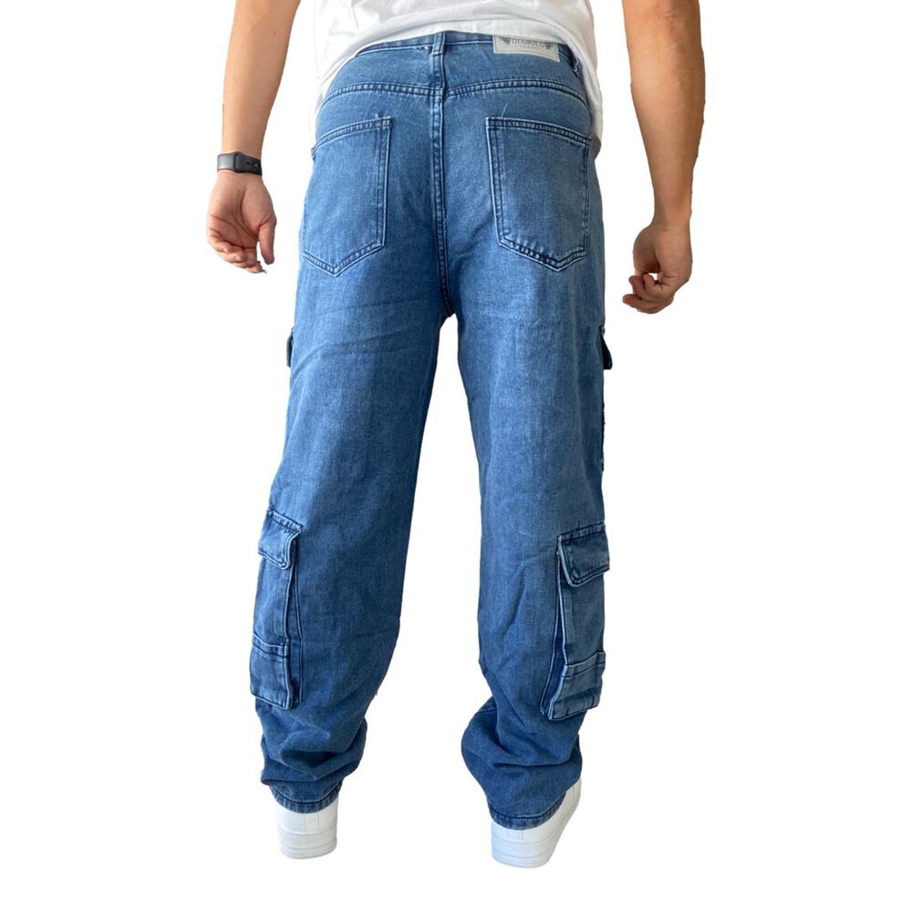 Jeans Diábolo Cargo Ancho Loose Fit Hombre image number 9.0