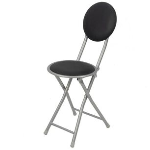 Silla Plegable Port&aacute;til Con Respaldo Multiuso Liviana Negro Y Gris