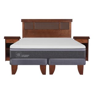 Cama Europea Cic Ortopedic / 2 Plazas / Base Dividida + Set De Maderas