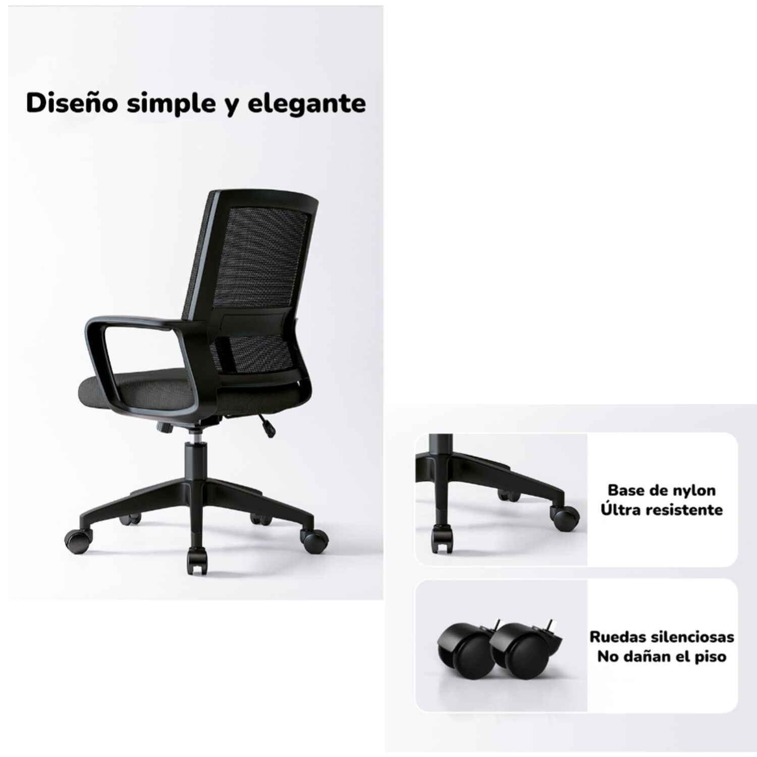 Silla De Escritorio Blanca Con Apoya Cabeza By Lubabycas image number 6.0