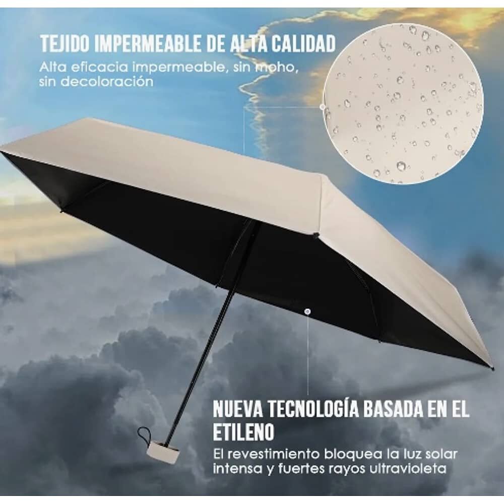 Mini Paragua Plegable Port&aacute;til Anti-uv Beige image number 2.0