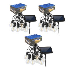 Set 3 Guirnalda Solar Luces 20 Led 7 M Calida Navidad Set 3 Guirnalda Solar Luces 20 Led 7 M Calida Navidad